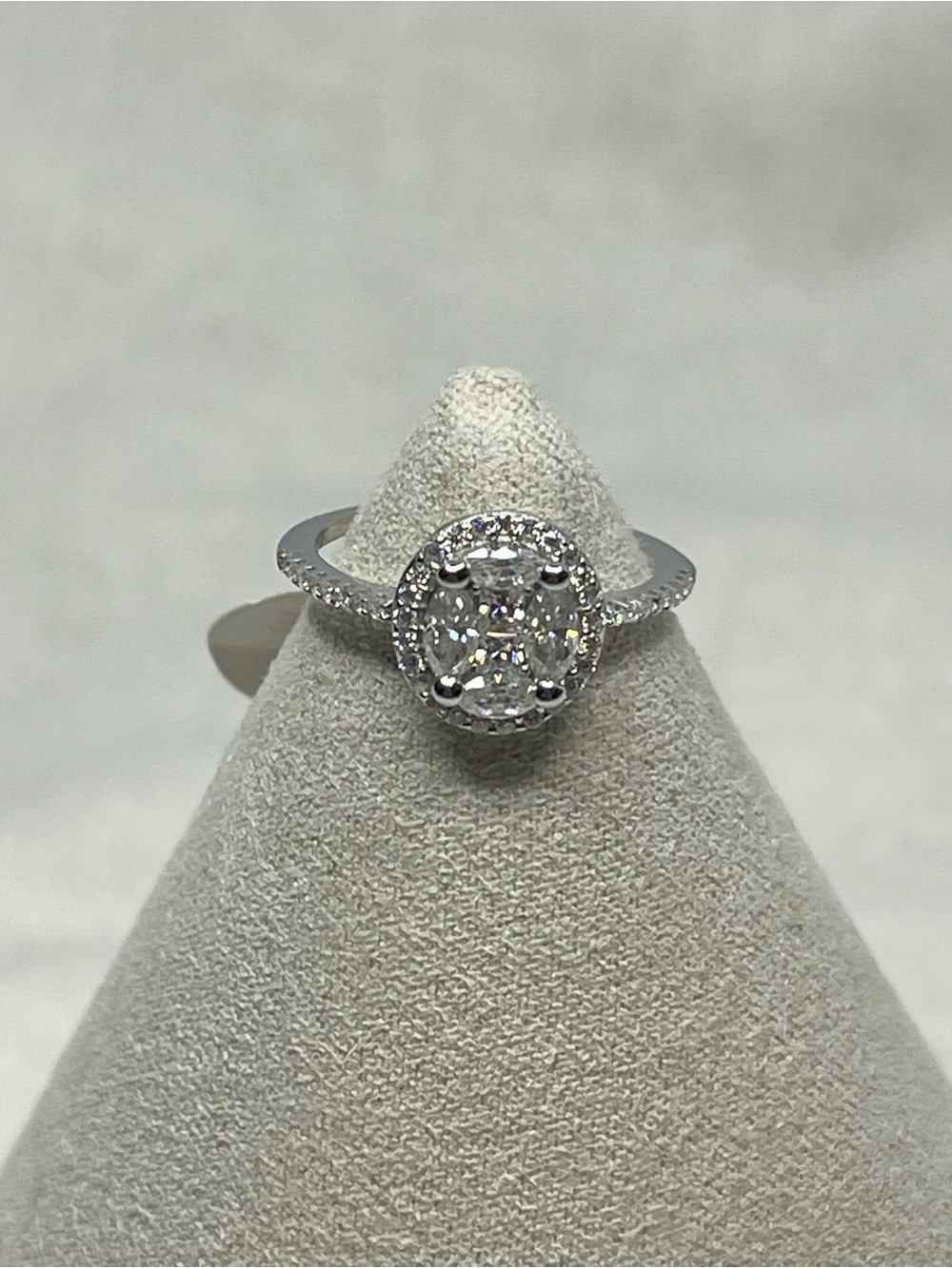 Halo with Marquee Cuts in the Center and Moissanite